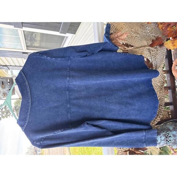 Soft Surroundings Women's Long Sleeve Denim Faux Button-Up Top Size Large - Picture 6 of 6